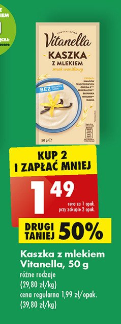 Kaszka z mlekiem smak waniliowy Vitanella promocja