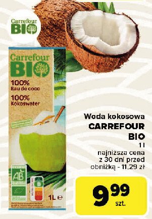 Woda kokosowa Carrefour bio promocja