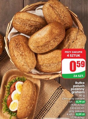 Bułka paluch pszenny graham promocja w Dino