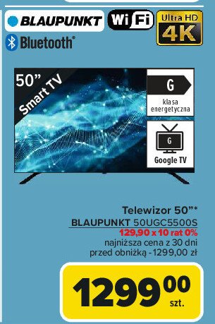 Telewizor 50" 50ugc5500s Blaupunkt promocja w Carrefour