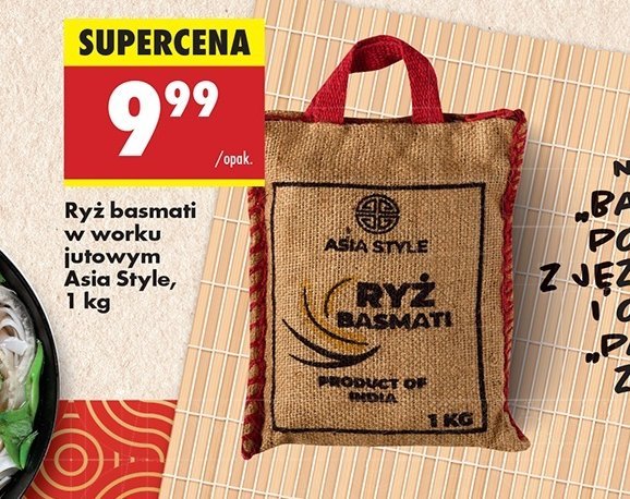 Ryż basmati w worku jutowym Asia style promocja w Biedronka