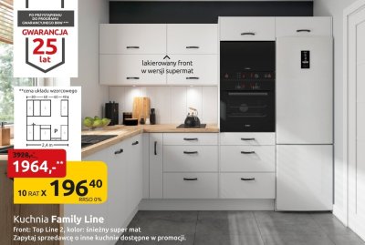 Kuchnia Family Line front: Top Line 2 kolor: śnieżny super mat promocja w Black Red White