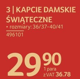 Kapcie damskie świąteczne różne wzory rozmiary 36/37-40/41 promocja w Selgros