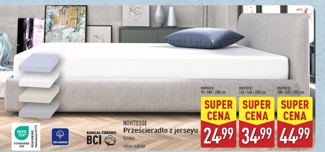 Prześcieradło z jerseyu 180-200 x 200 cm Novitesse promocja