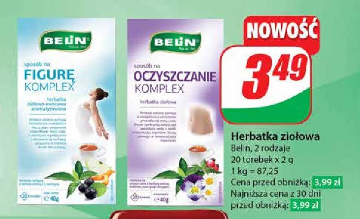 Herbata sposób na oczyszczanie Belin promocja w Dino