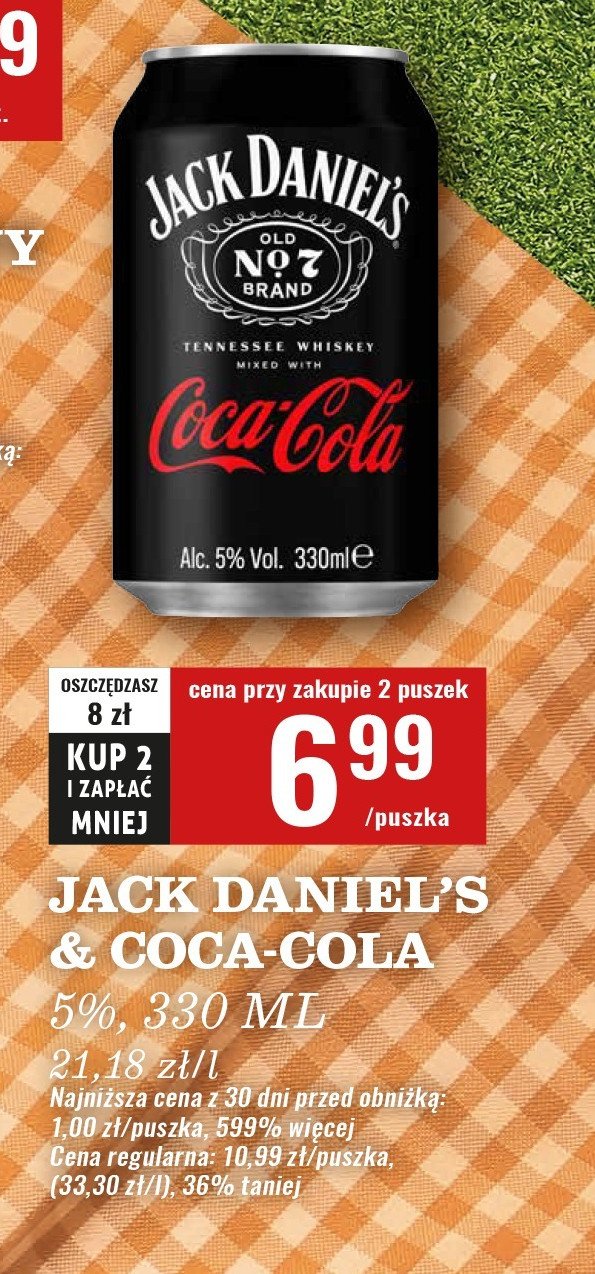Drink JACK DANIEL'S & COLA promocja w Biedronka
