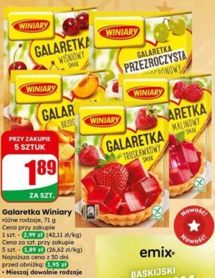 Galaretka Winiary różne rodzaje promocja w Dino