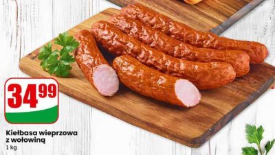 Kiełbasa wieprzowa z wołowiną AGRO Rydzyna 1 kg promocja w Dino
