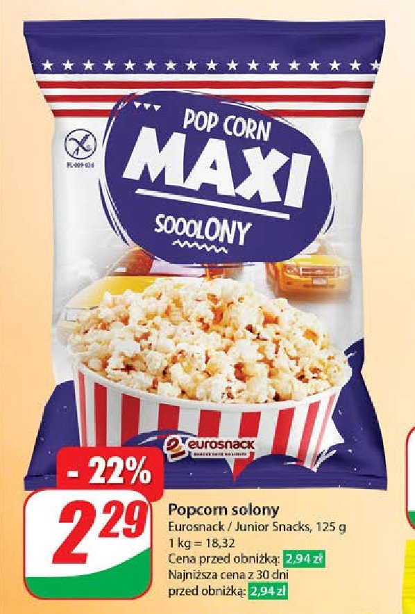 Popcorn solony JUNIOR promocja w Dino