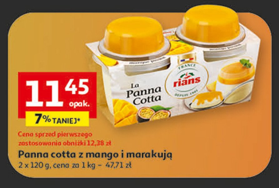 Panna cotta mango i marakuja Rians promocja