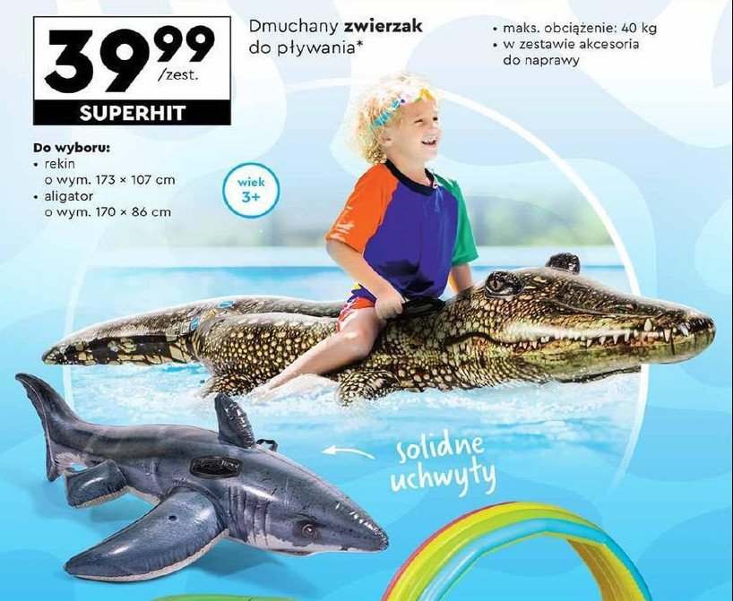 Zabawka do p艂ywania aligator 170 x 86 cm Intex promocja