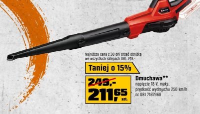 Dmuchawa Einhell napięcie 18 V, maks. prędkość wydmuchu 250 km/h promocja w OBI