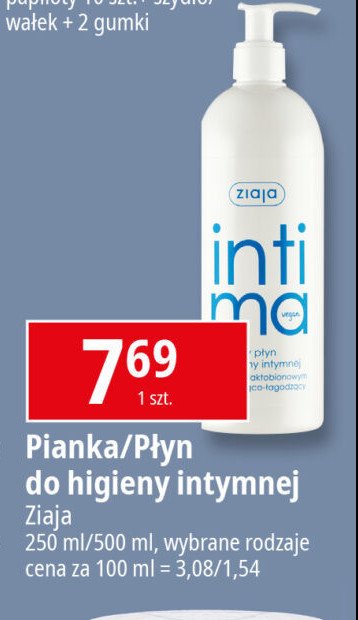 Pianka do higieny intymnej nawilżająca Ziaja intima promocja