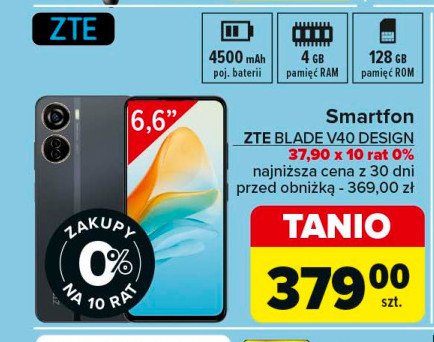 Smartfon blade v40 ZTE promocja