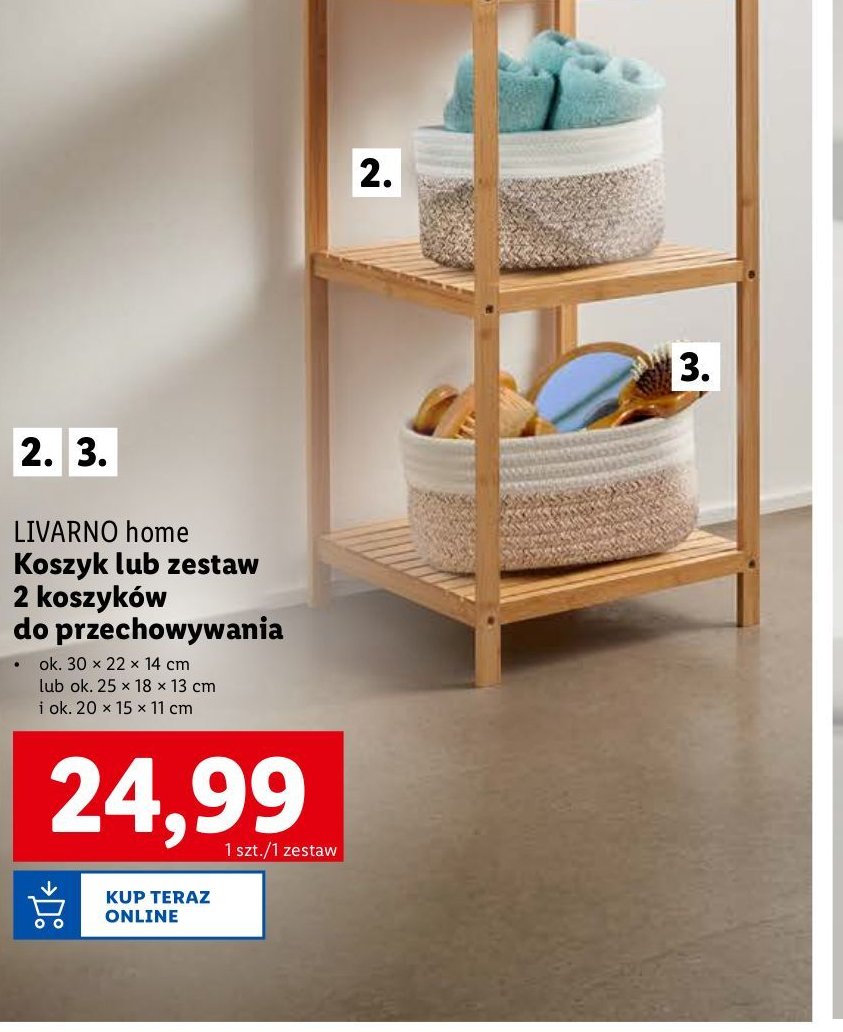 Koszyk 30 x 22 x 14 cm LIVARNO HOME promocja