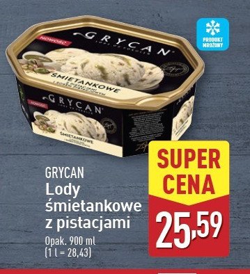 Lody śmietankowe z pistacjami Grycan promocja w Aldi