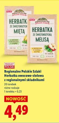 Herbatka Regionalne Polskie Szlaki owocowo-ziołowa z regionalnymi składnikami promocja w Lidl