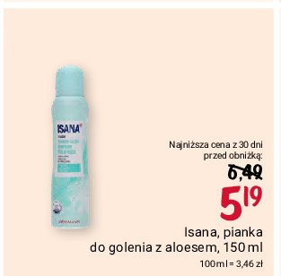 Pianka do golenia sensitiv Isana promocja w Rossmann