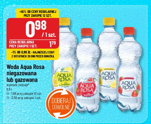 Woda truskawkowa Aqua rosa promocja