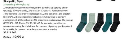 Skarpetki z bawełną ekologiczną, 5 par promocja w Tchibo