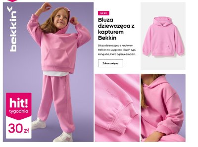 Bluza dziewczęca z kapturem Bekkin promocja