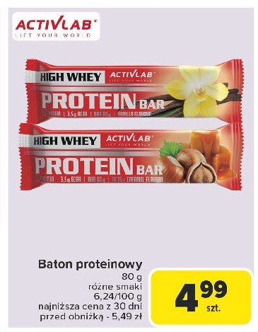 Baton proteinowy wanilia Activlab promocja w Carrefour