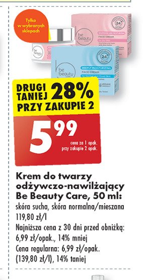 Krem do twarzy nawilżający skóra normalna/mieszana Be beauty care promocja