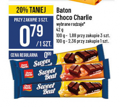 Baton sweet beat o smaku ajerkoniakowym Choco charlie promocja