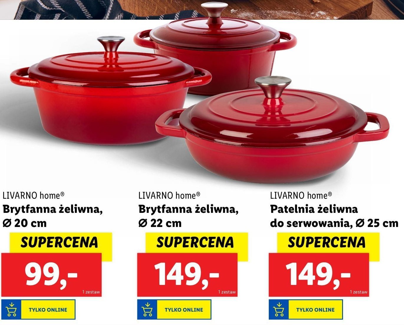 Brytfanna żeliwna 25 cm LIVARNO HOME promocja