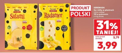 Ser żółty w plastrach, różne rodzaje promocja w Kaufland