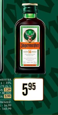 Likier Jägermeister 0,04 l promocja w Dino