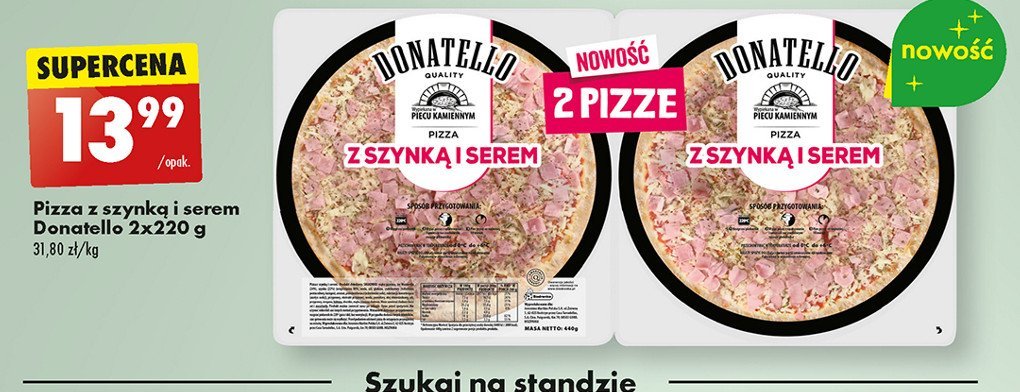 Pizza z szynką i serem Donatello pizza promocja