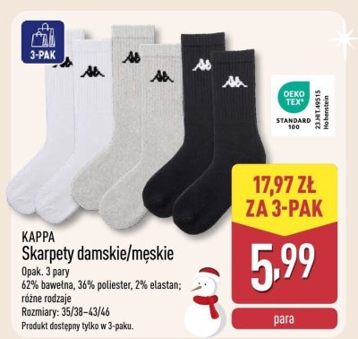Skarpety damskie/męskie 3 pary promocja w Aldi
