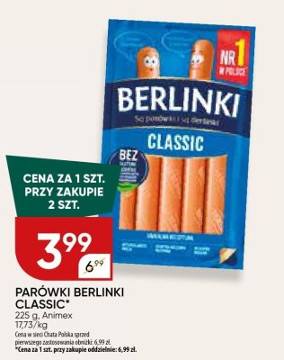 Parówki BERLINKI CLASSIC promocja w Chata Polska