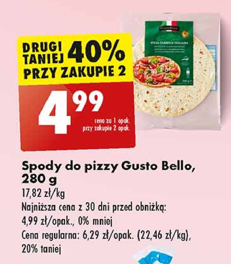 Spody do pizzy Gustobello promocja