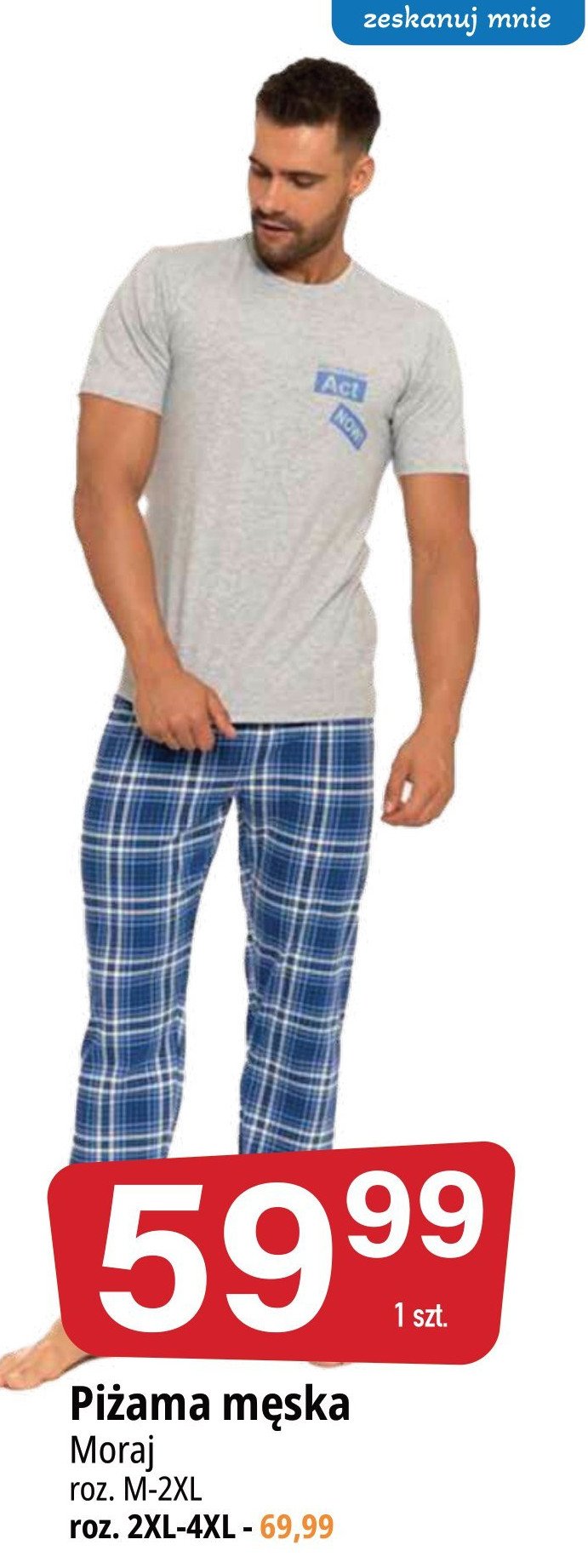 Piżama męska 2xl-4xl Moraj promocja