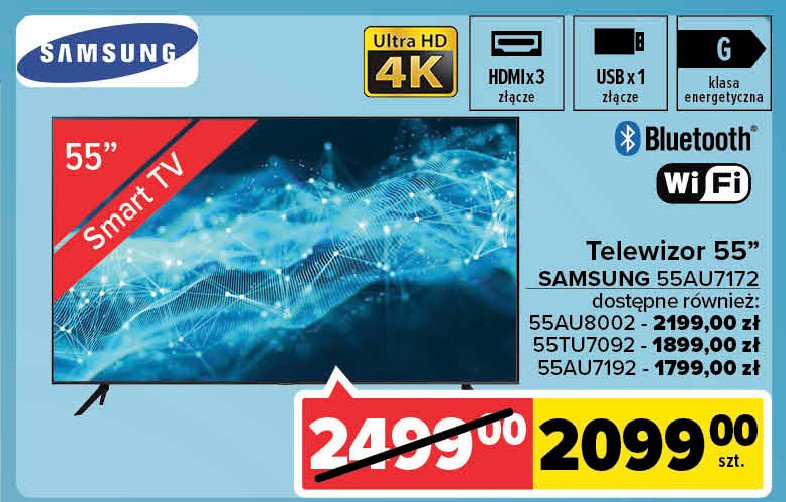 Telewizor led 55" ue55au8002 Samsung promocja