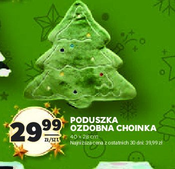 Poduszka choinka 40 x 28 cm promocja w Stokrotka