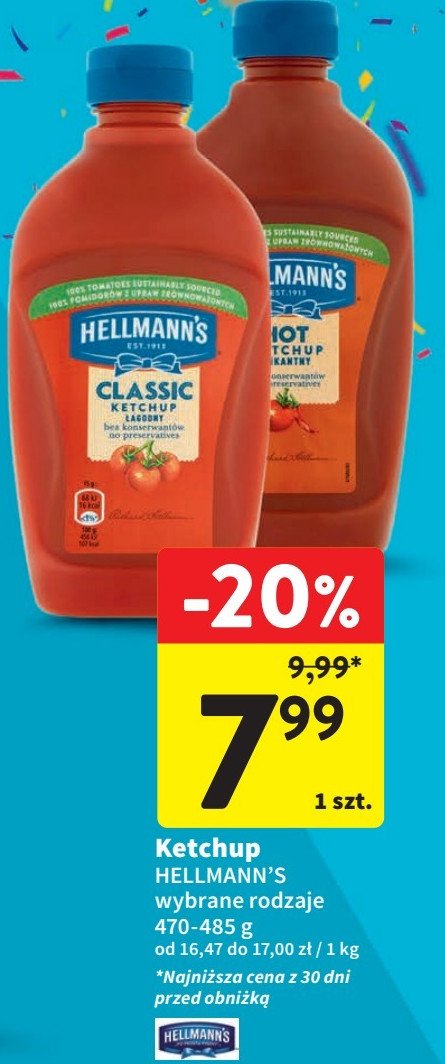 Ketchup pikantny Hellmann's promocja w Intermarche