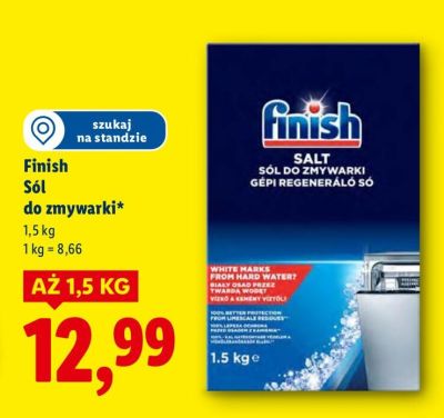 Sól do zmywarki Finish promocja w Lidl