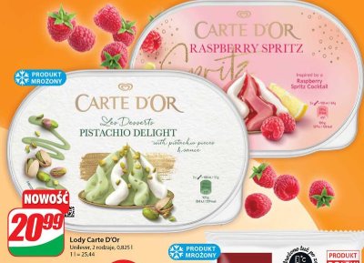 Lody raspberry spritz Algida carte d'or promocja