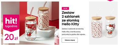Zestaw 2 szklanek ze słomką  promocja w Pepco