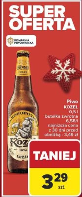 Piwo KOZEL 0,5 l butelka zwrotna promocja w Carrefour