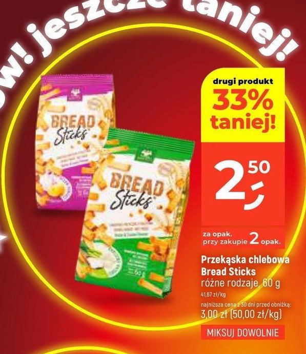 Chrupka przekąska o smaku łososia i sera STIXX promocja w Dealz