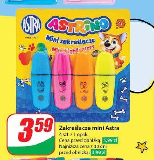 Zakreślacze mini ASTRA ASTRINO promocja w Dino