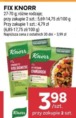 Fix Knorr, różne rodzaje promocja w Stokrotka