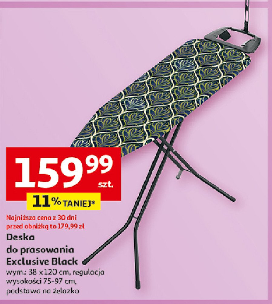 Deska do prasowania exclusive black 38 x 120 cm promocja w Auchan