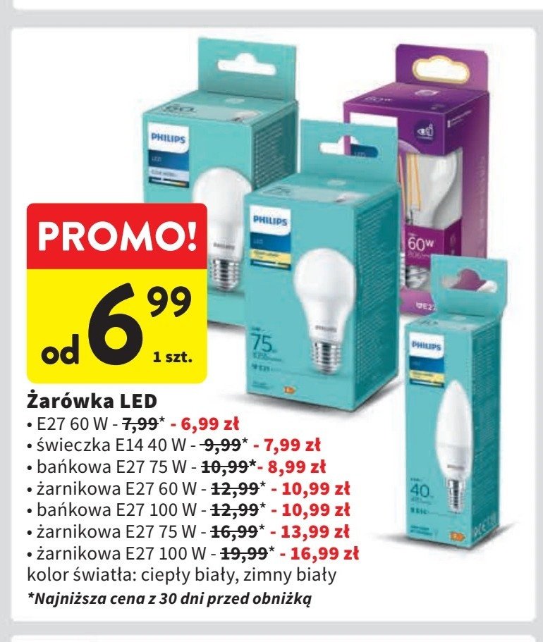 Żarówka świeczka 40 w e14 Philips promocja