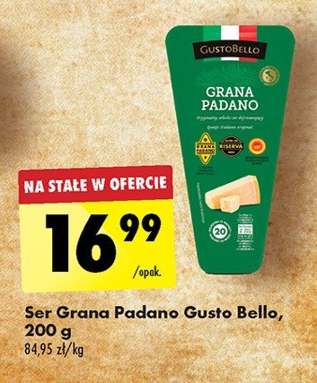 Ser grana padano Gustobello promocja w Biedronka