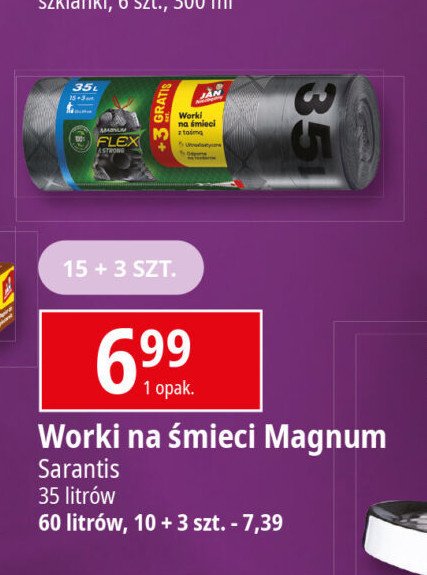 Worki na śmieci magnetyczne 60 l Jan niezbędny promocja w Leclerc